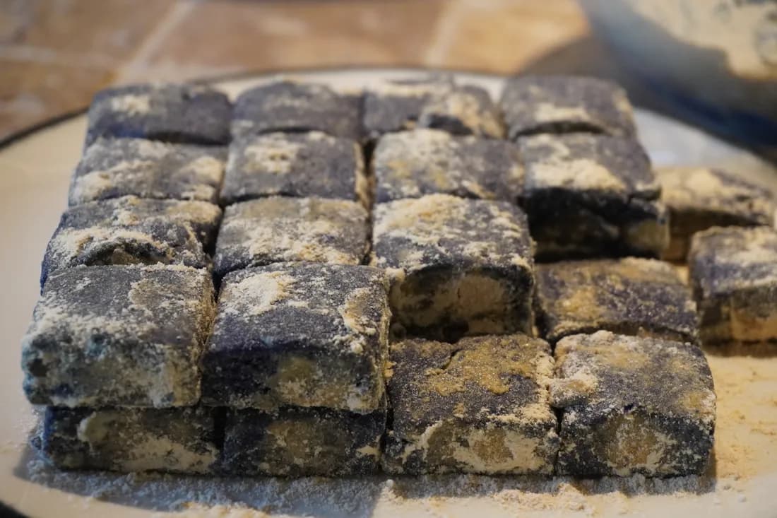 Barres bleues poudrées aux superaliments