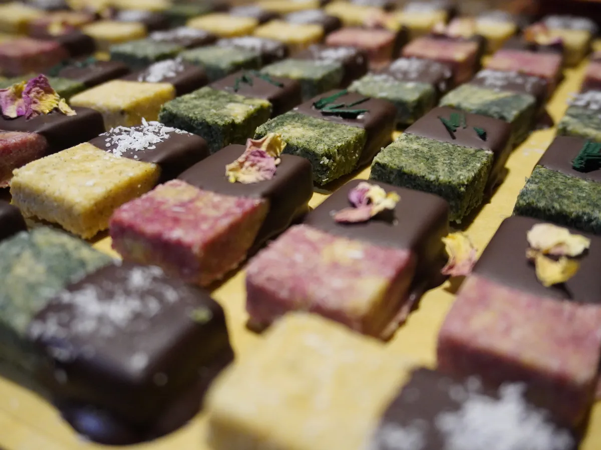 Chocolats crus multicolores de Virgile Health